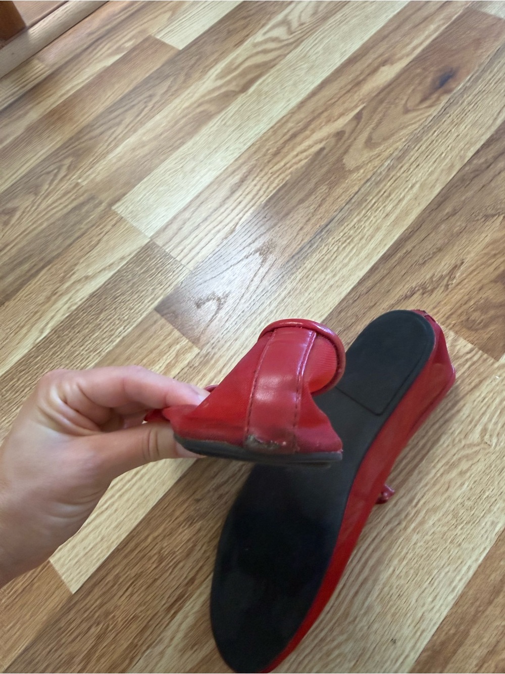 Red Women's Mesh Ballet Flats by Jeffrey Campbell - Picture 3 of 3